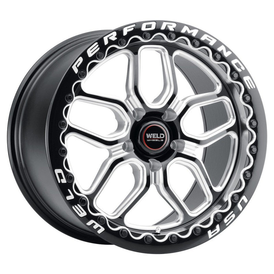 Weld 15x10 Laguna Beadlock Drag Wheel 5x120 ET 45 BS 7.25 Gloss Black (CTS/Camaro) S907B0022P45