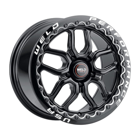 Weld 17x10 Laguna Black Beadlock Wheel 5x114.3 BC ET 49 BS 7.42 Gloss Black (2005 - 2025 Mustang GT Premium / GT Base / Ecoboost) (S650 Non-Perf Pack Cars) S92270067P49