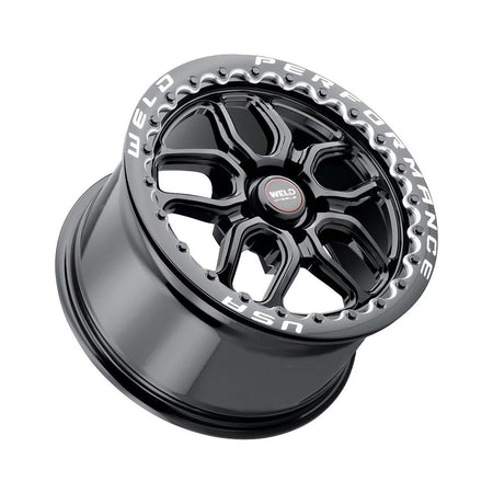 Weld 17x10 Laguna Black Beadlock Wheel 5x114.3 BC ET 49 BS 7.42 Gloss Black (2005 - 2025 Mustang GT Premium / GT Base / Ecoboost) (S650 Non-Perf Pack Cars) S92270067P49
