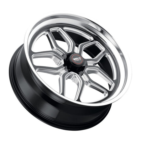 Weld 17x10 Laguna Drag Wheel 5x114.3 ET 49 BS 7.42 Gloss Black Milled Finish (2005 - 2026 Mustang GT Base / Ecoboost) (S650 GT Prem Req. 5mm Spacer Non Perf Pack) S15270067P49