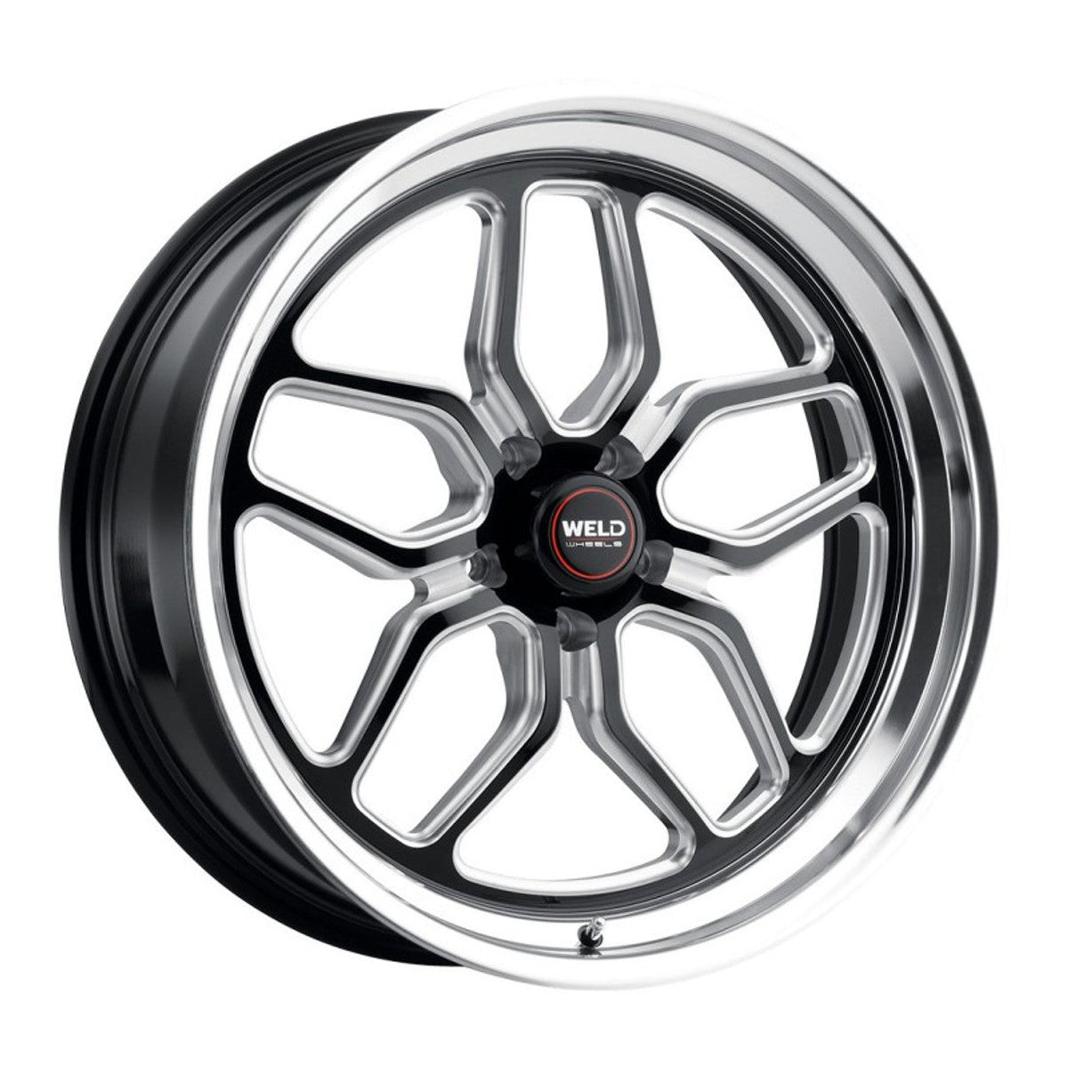 Weld 17x5 Laguna Drag Wheel 5x114.3 ET -21 BS 2.15 Gloss Black Milled Finish (Mustang/Supra) S1527C067N21