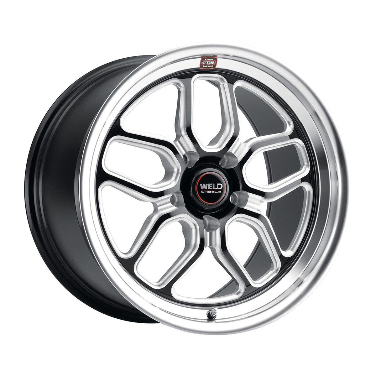 Weld 18x10 Laguna Drag Wheel 5x114.3 ET 45 BS 7.27 Gloss Black Milled Finish (2005 - 2025 Mustang GT / Darkhorse / GT350) S15280067P45