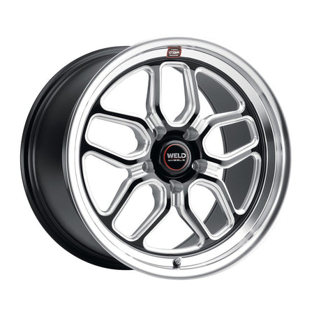 Weld 18x10 Laguna Drag Wheel 5x114.3 ET 45 BS 7.27 Gloss Black Milled Finish (2005 - 2025 Mustang GT / Darkhorse / GT350) S15280067P45