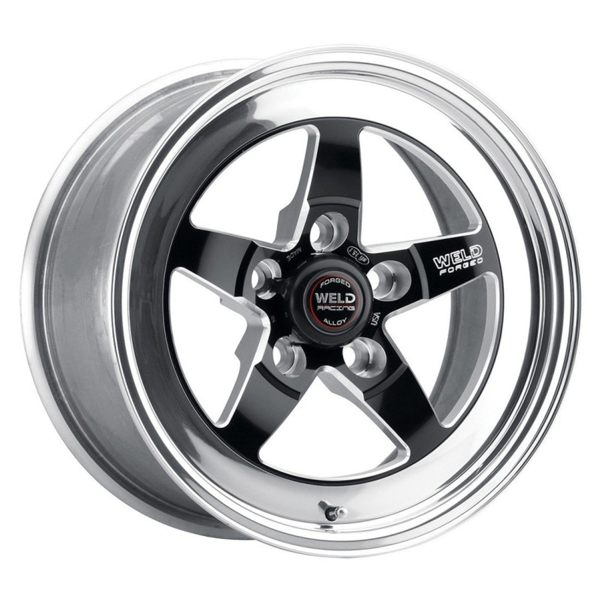 Weld 18x9 S71 Black Center Front / Rear Wheel (2005-2023 Mustang GT Base / 2024 Mustang) 71MB8090A67A