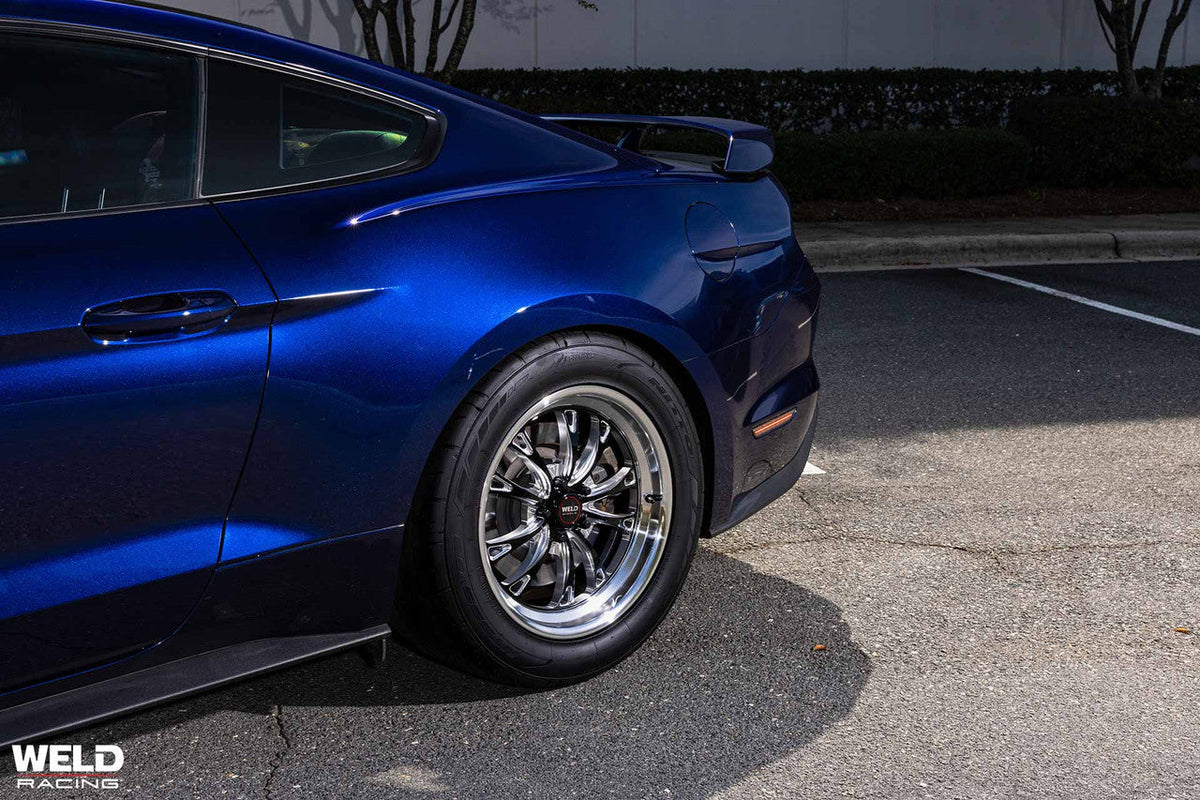 Weld 18x10 Belmont Drag Wheel 5x114.3 ET 50 BS 7.50 Gloss Black (2005 - 2025 Mustang GT / Darkhorse / GT350) S15780067P45