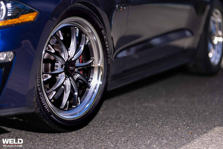Weld 18x10 Belmont Drag Wheel 5x114.3 ET 50 BS 7.50 Gloss Black (2005 - 2025 Mustang GT / Darkhorse / GT350) S15780067P45